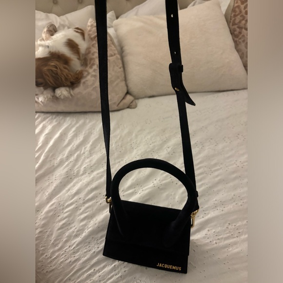 JACQUEMUS - Chiquito Handbag in Navy Blue Suede - Picture 5 of 6